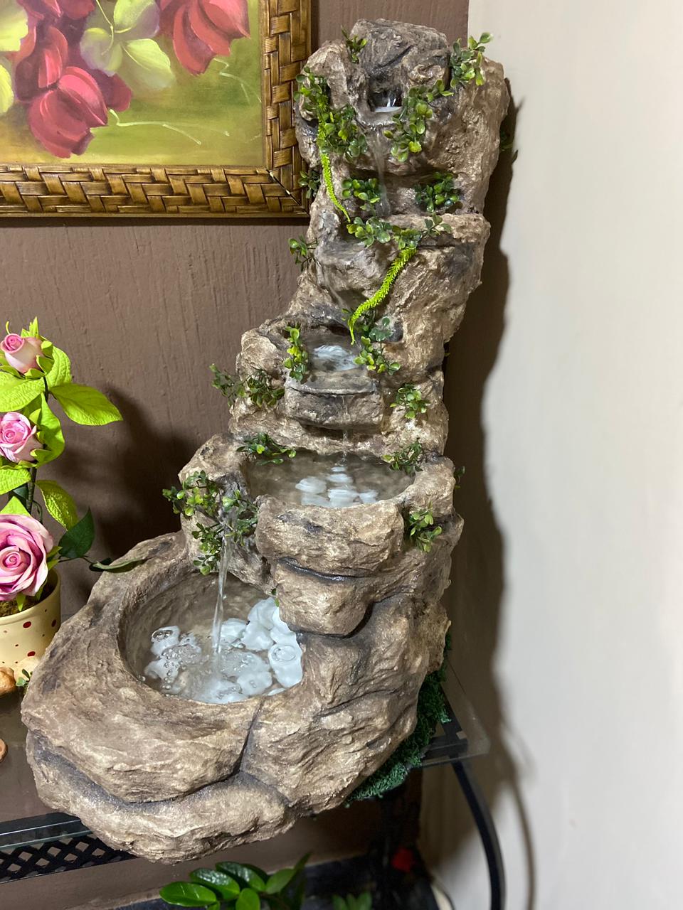 Fonte Ornamental – 4 Quedas d’Água | Pedra Envelhecida