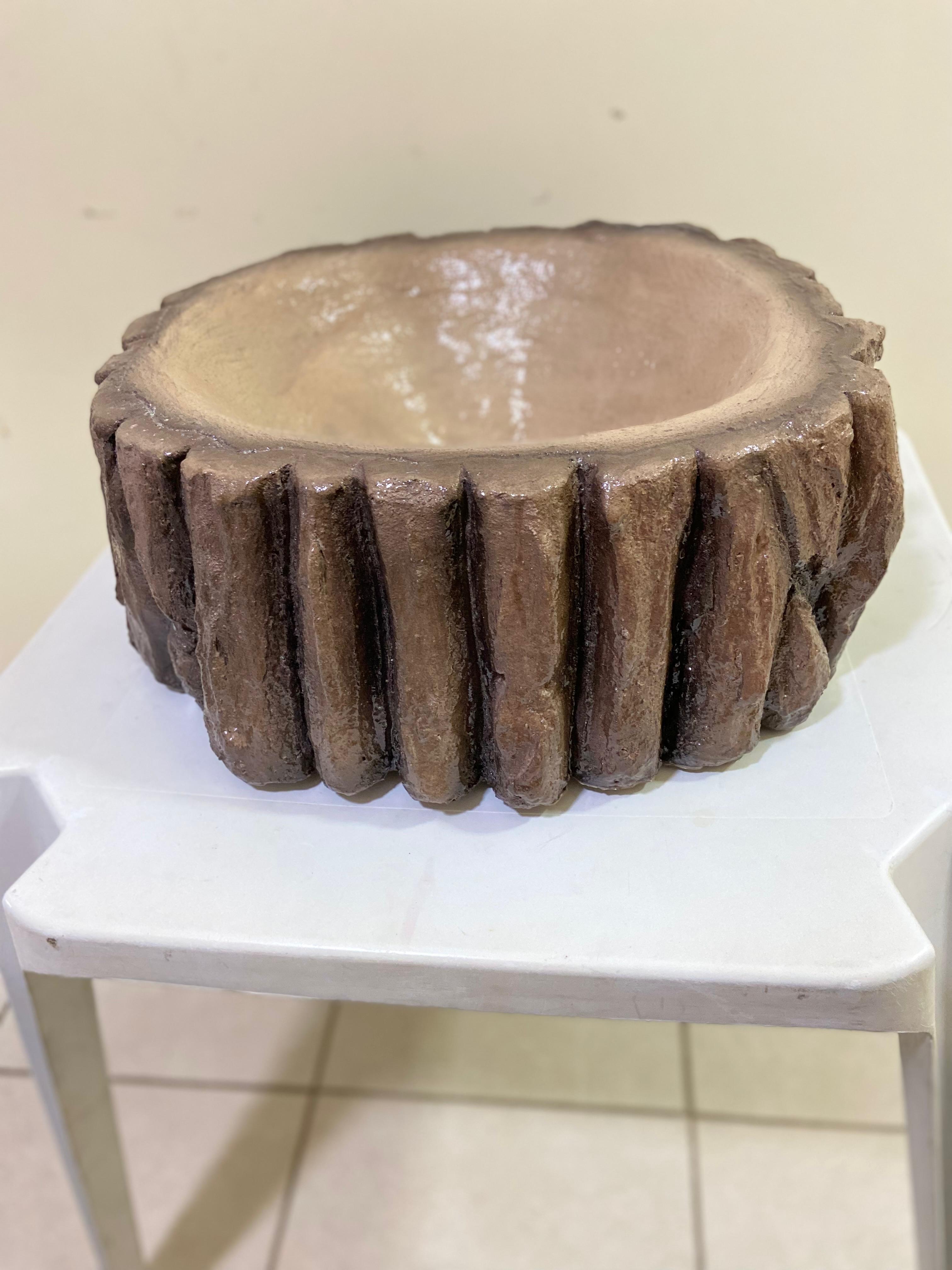 Cuba de Apoio Rústica "Tronco de Árvore"