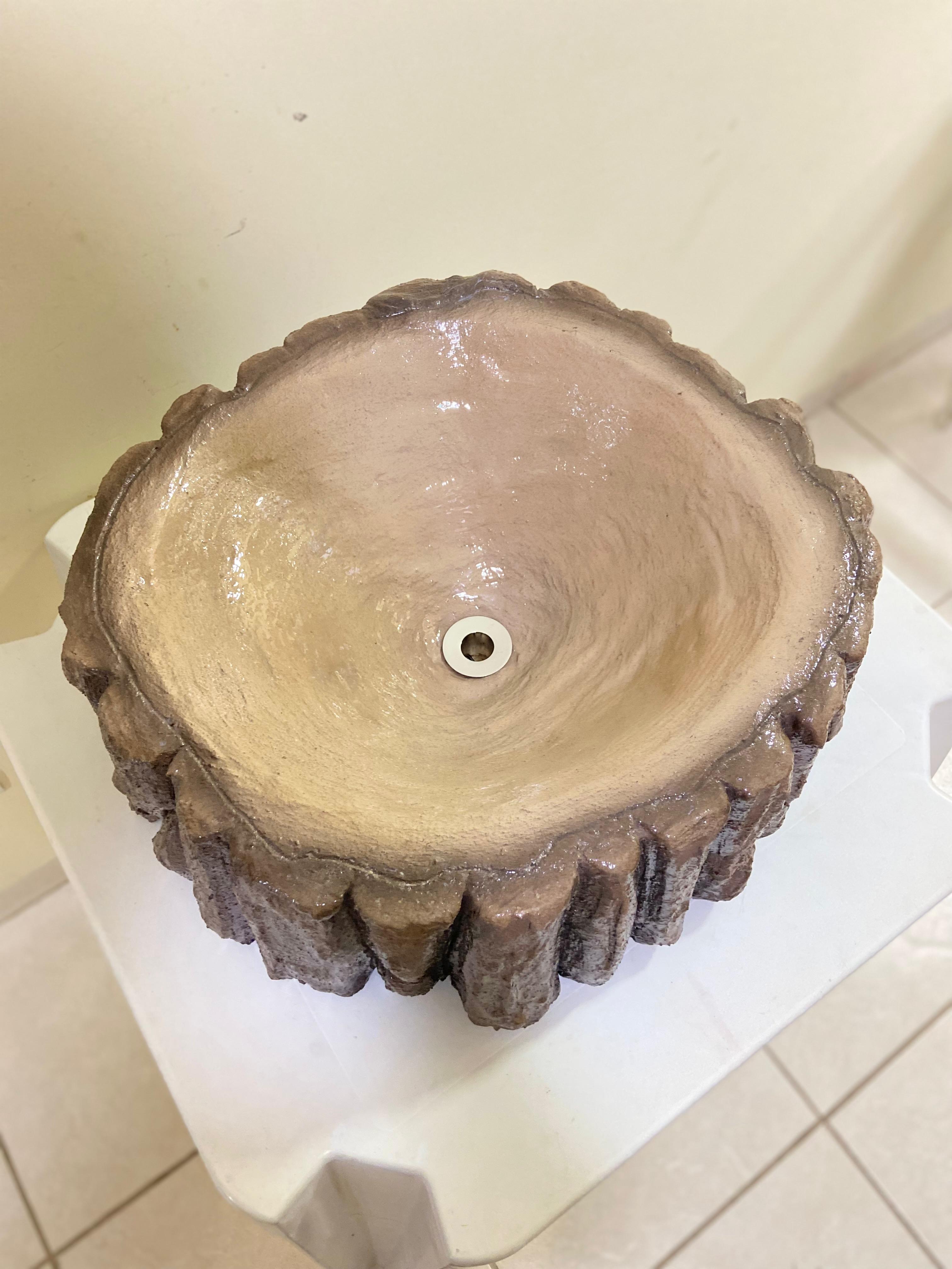 Cuba de Apoio Rústica "Tronco de Árvore"